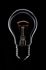 light bulb isolated on a black background