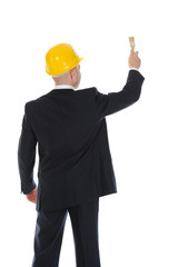 businessman with a brush in his hand