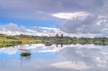Nubes sobre las lagunas de los Barruecos.
