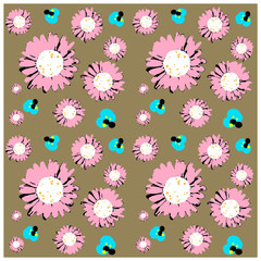Fototapeta premium Seamless daisies wallpaper