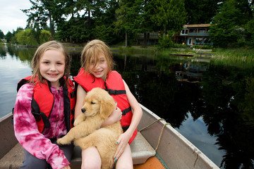 kids on a boat
