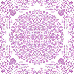 pink decorated circle in square pattern