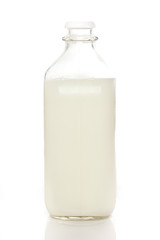 White milk in a clear glass