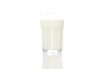 White milk in a clear glass