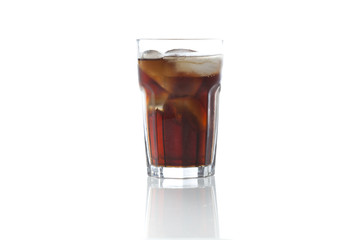 Brown soda in a clear glass