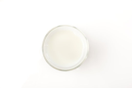 White milk in a clear glass