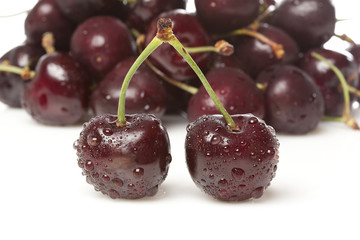 Fresh red cherries