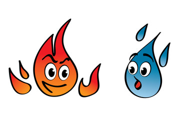 fire and water vector