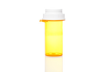 A yellow pill bottle