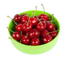 Obraz na płótnie Canvas red cherries on a plate