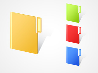 set of multicolored full closed folders with textfield