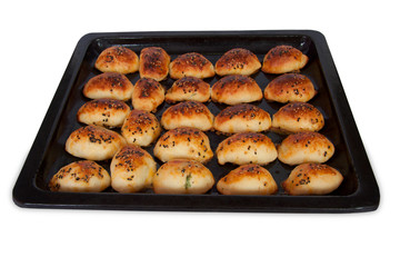 croissant bake pastry rolls on tray cook