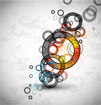 Abstract grungy circles. Vector background