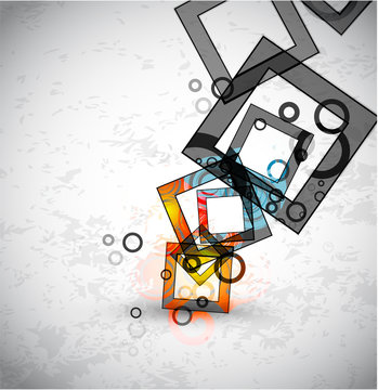 Abstract grunge squares. Vector background