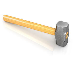Metal sledge hammer isolated