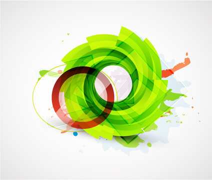 Abstract floral vector circle background