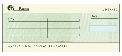 Blank cheque illustration