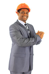 A male construction worker a job site.