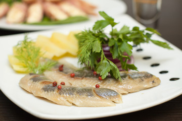 Herring appetizer - fillet with vegetables