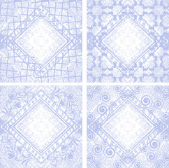 Obraz premium set Grungy vector denim floral jeans background.