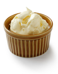 clotted cream in ramekin