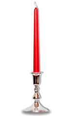 rote Kerze mit Kerzenständer