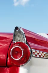 Foto op Canvas detail van rode cabriolet vintage auto © Diego Cervo