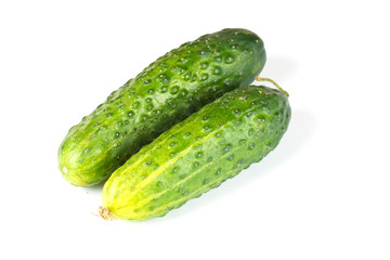 two cucumbers isolated