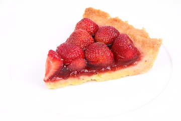 rawberry Tart portion on a white plate
