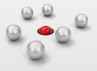 Die rote Kugel im Ziel