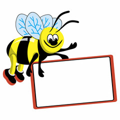 Cartoon bee with speech bubble