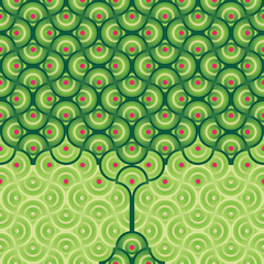 Seamless vector background - summer tree pattern - 33495661