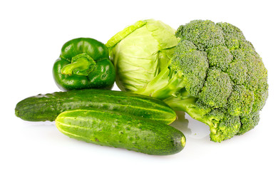 beautiful vegetables isolated on white