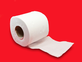 Tissue on red.