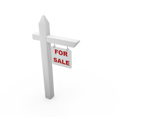 for sale sign isolated on white background