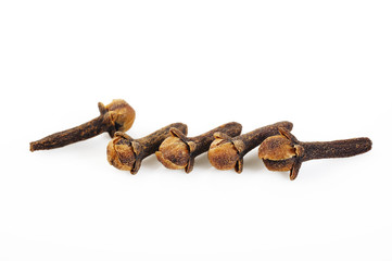 fresh cloves on white background