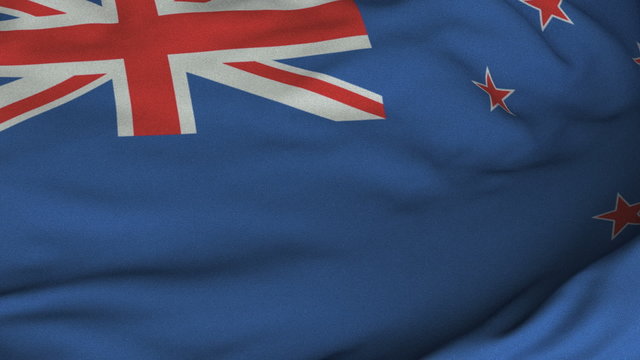 Seamless Waving New Zealand Flag with Fabric Texture