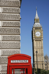 Obraz premium Big Ben and Red Telephone Booth