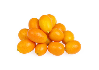 Group kumquat isolated on the white background