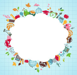 back to school - background with education icons