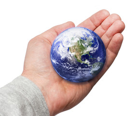 Human Hand Holding the World in Her Hands