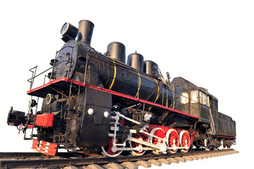 Old locomotive isolated