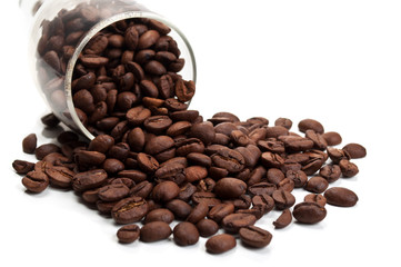 Fototapeta premium Coffee beans in glass