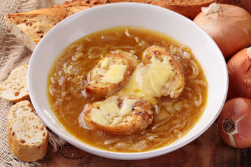French onion soup with cheese  cheese