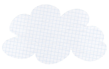 Fun cloud of a school notebook. Isolated of background