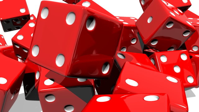Red dice falling