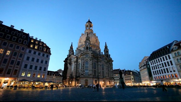Frauenkirche Dresden am Abend, Sachsen, Deutschland, Europa