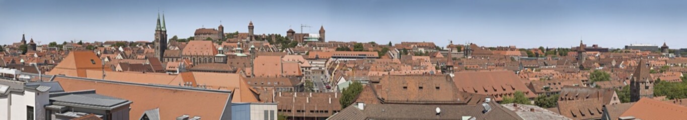 Fototapeta na wymiar Nürnberg Altstadt Panorama Silhouette