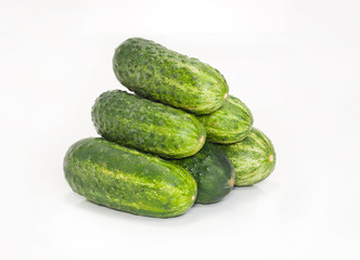 Small group of green cucumbers