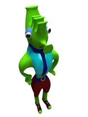 Peaceful green abstract alien